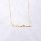 Script Name Bar Pendant Necklace