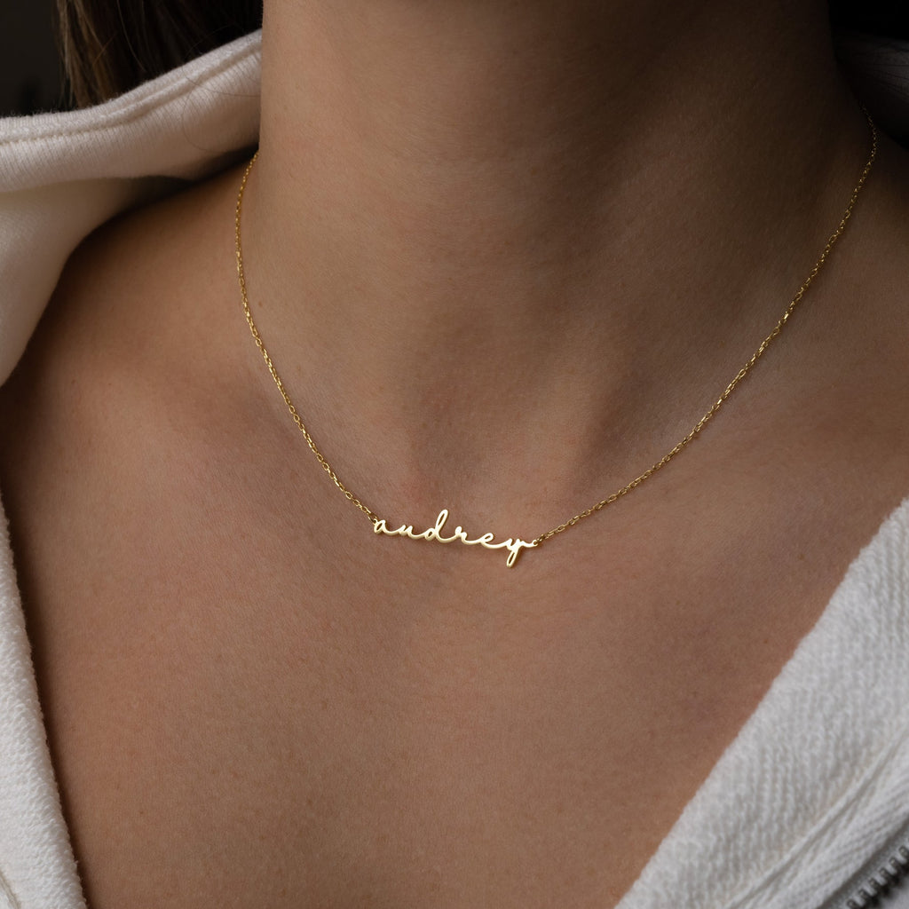 Script Name Bar Pendant Necklace
