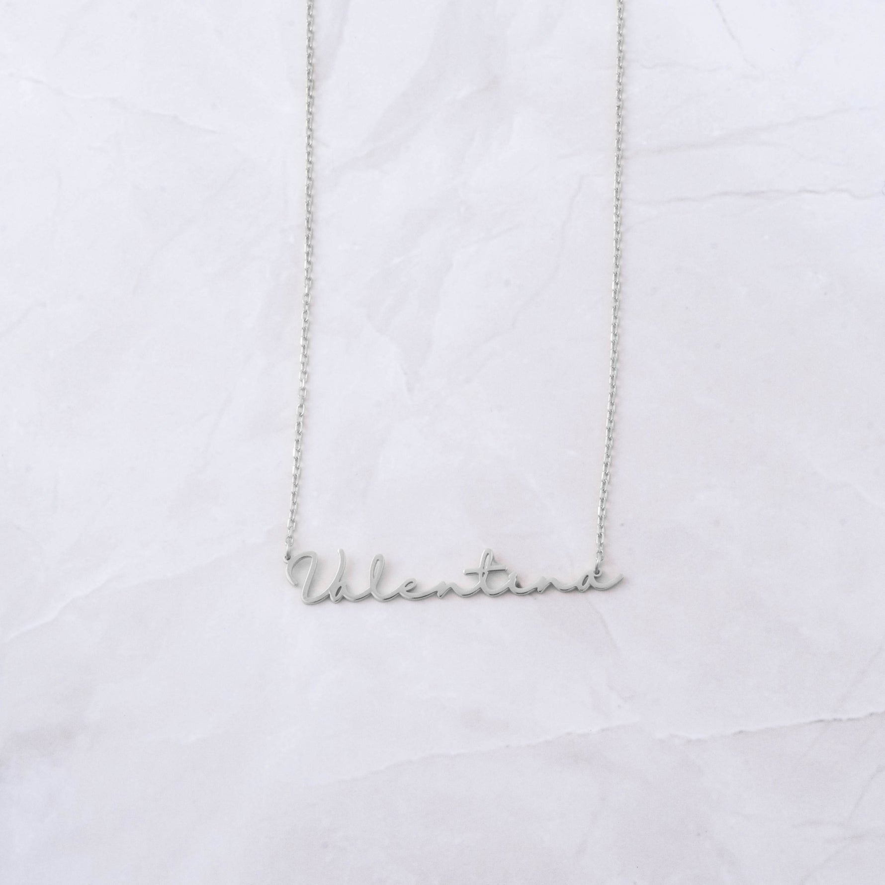 Script Name Bar Pendant Necklace