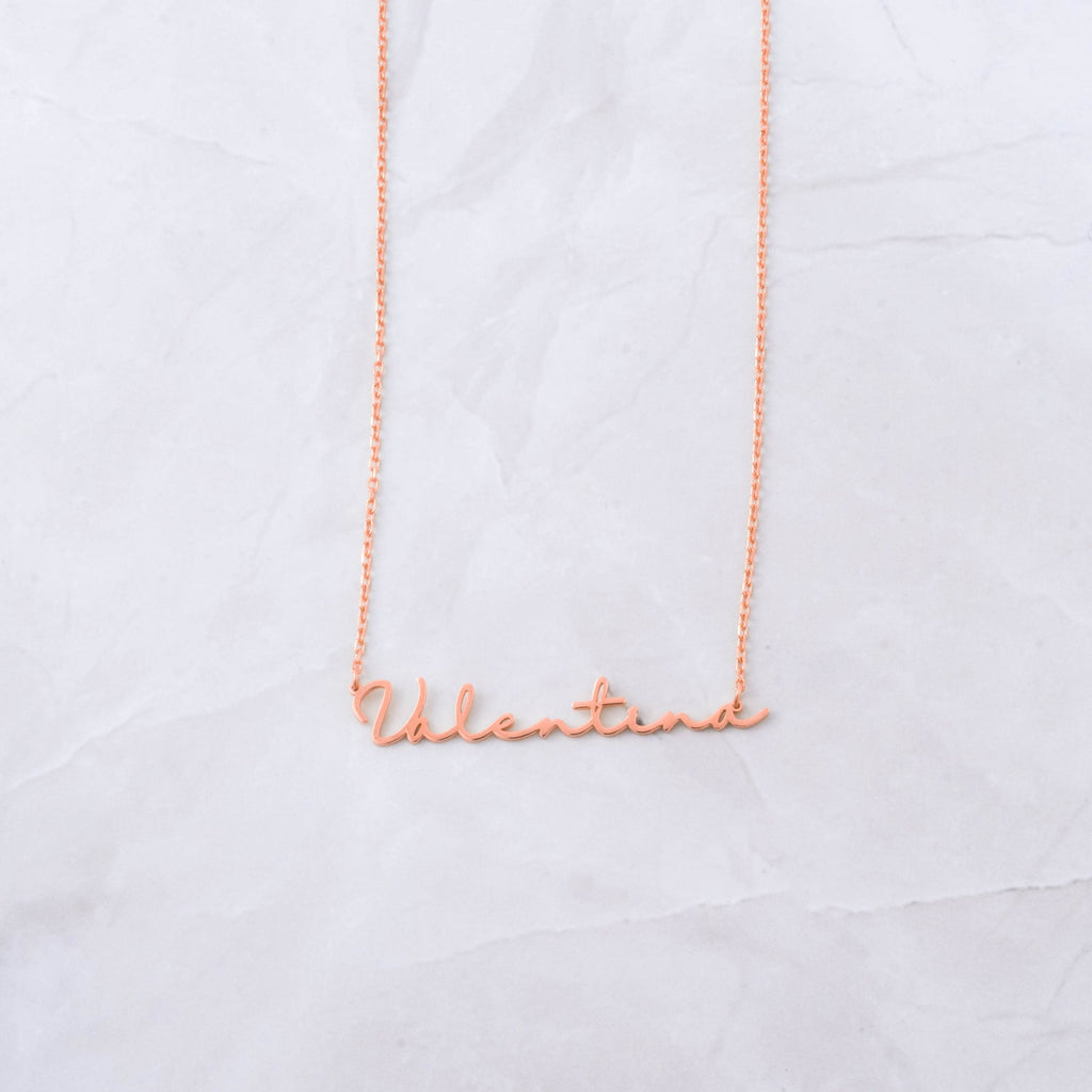 Script Name Bar Pendant Necklace
