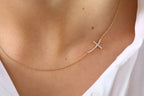 Side Cross Diamond Necklace