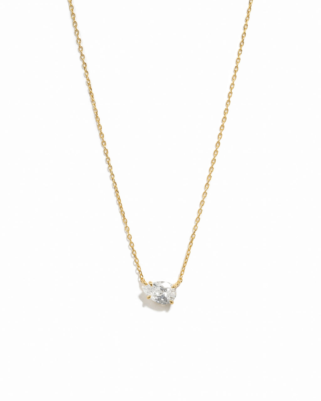 Sideways Pear Solitaire Pendant