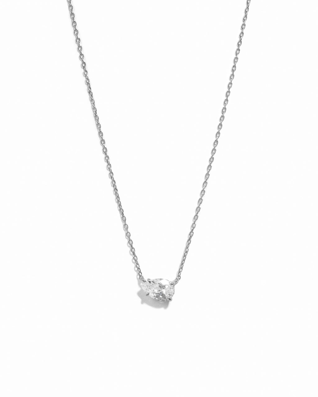 Sideways Pear Solitaire Pendant