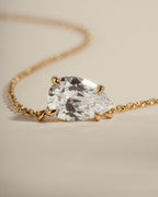 Sideways Pear Solitaire Pendant