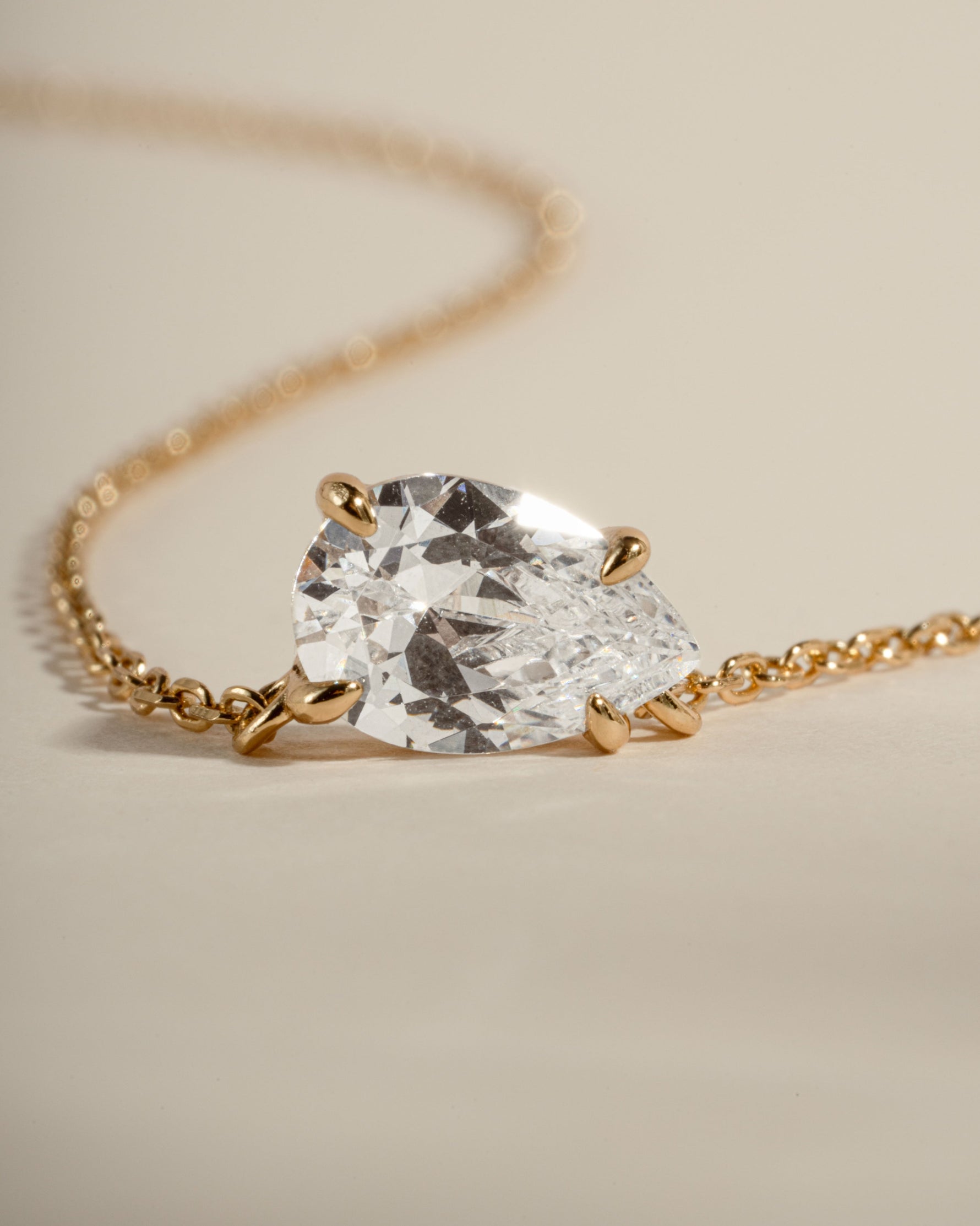 Sideways Pear Solitaire Pendant