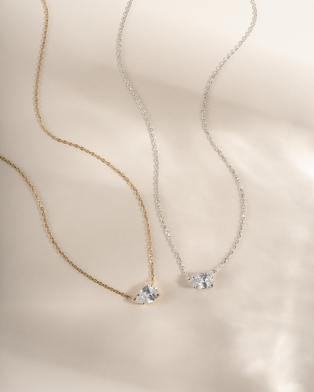Sideways Pear Solitaire Pendant