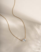 Sideways Pear Solitaire Pendant