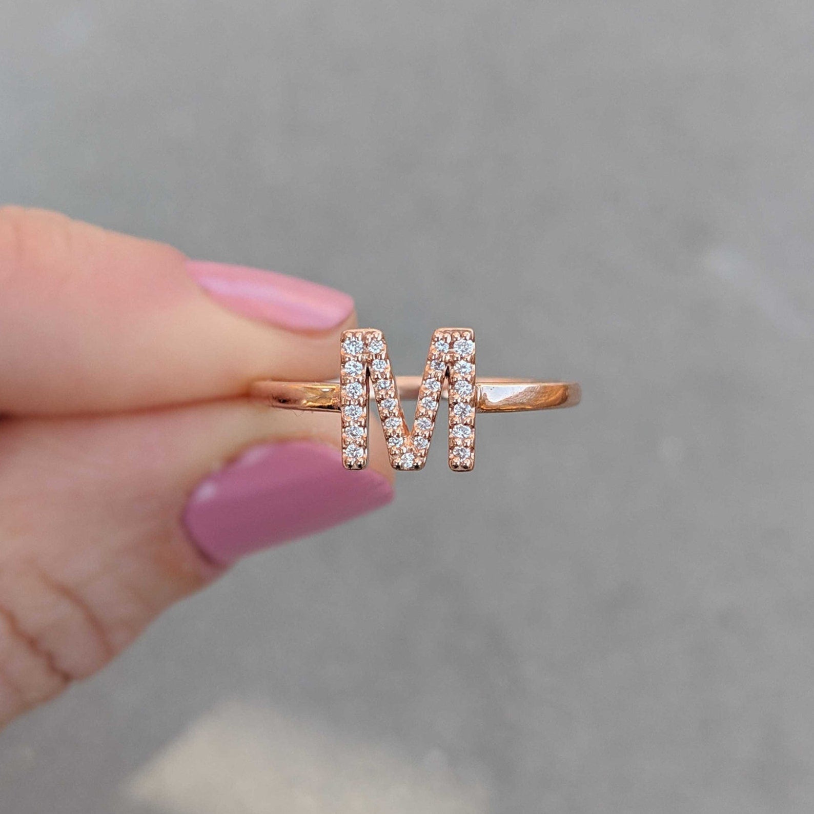 Signature Letter Diamond Ring