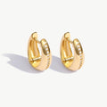 Sleek Pavé Line Chunky Hoop Earrings