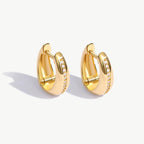 Sleek Pavé Line Chunky Hoop Earrings