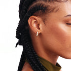 Sleek Pavé Line Chunky Hoop Earrings