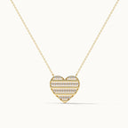Striped Heart Diamond Necklace