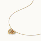 Striped Heart Diamond Necklace