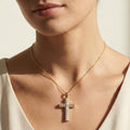 Structured Baguette Cross Necklace