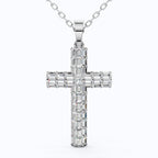Structured Baguette Cross Necklace
