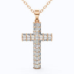 Structured Baguette Cross Necklace