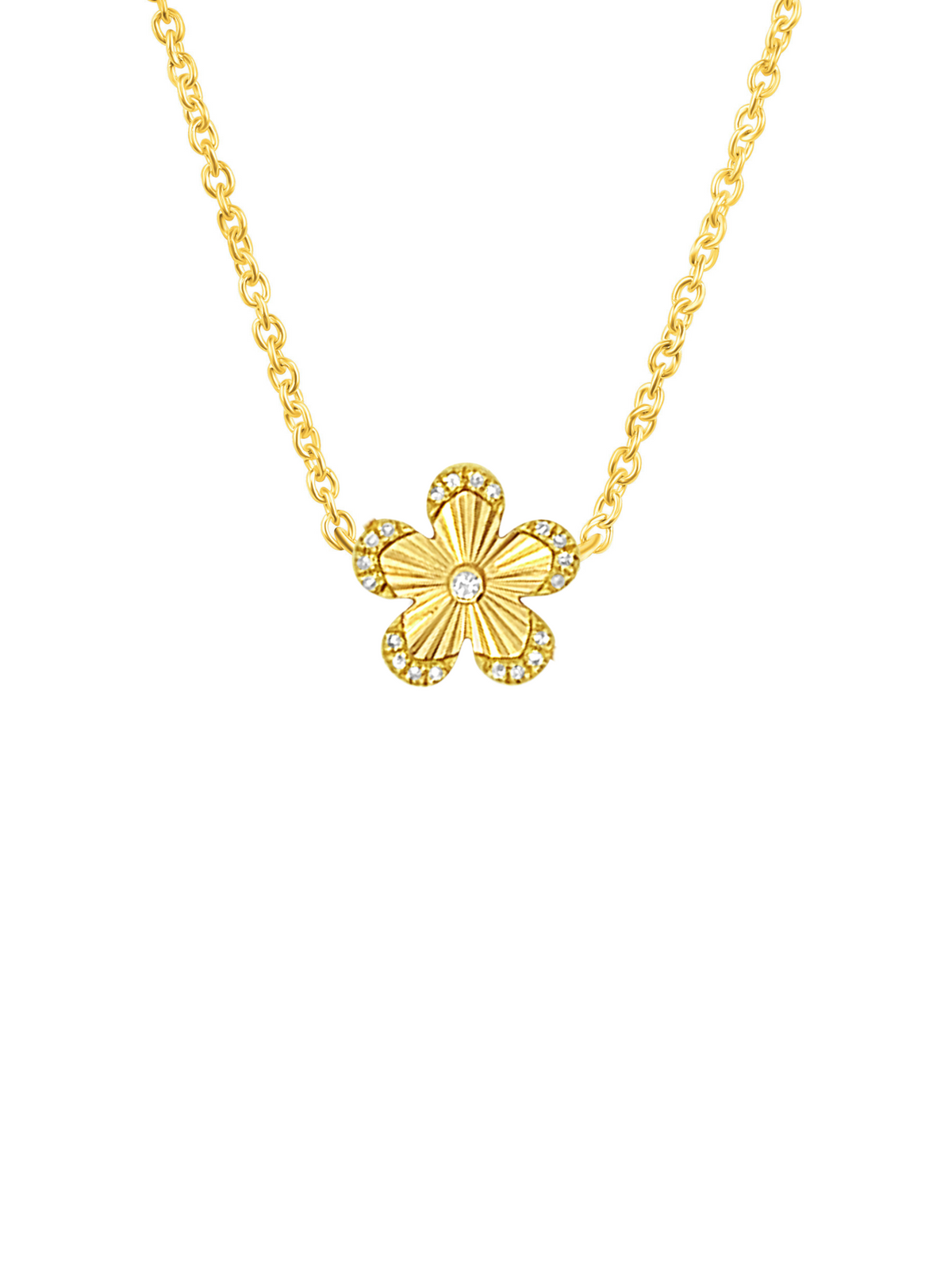 Sunburst Flower Diamond Necklace
