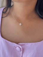 Sunburst Flower Diamond Necklace