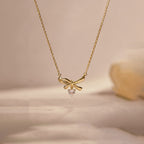 Sweet Bow Diamond Pendant Necklace