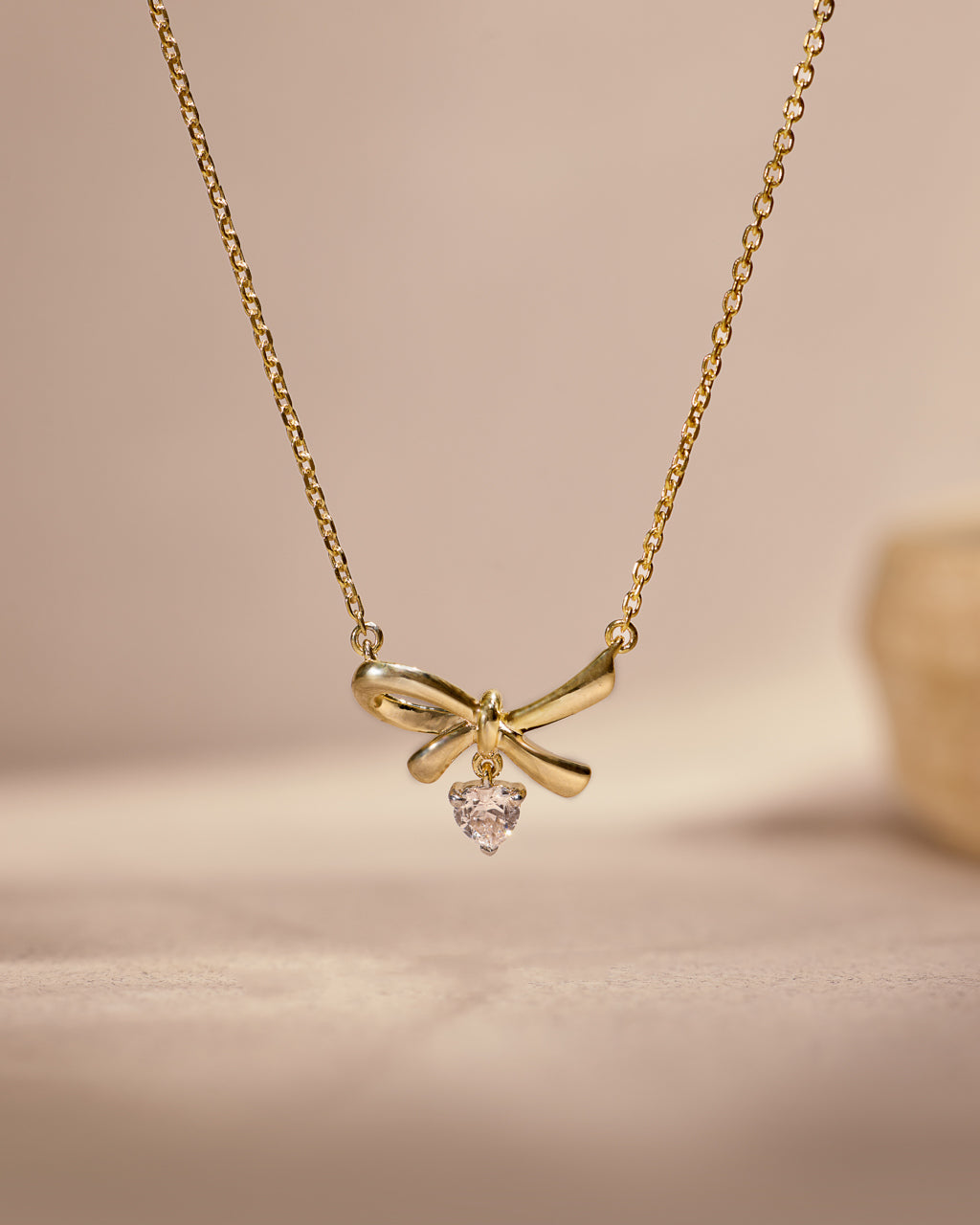 Sweet Bow Diamond Pendant Necklace