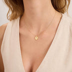 T Letter Diamond Heart Initial Necklace