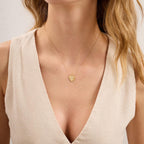 T Letter Diamond Heart Initial Necklace