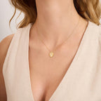 T Letter Diamond Heart Initial Necklace