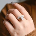 The Alina Bridal Set - Oval Diamond Ring with Curved Wedding Band