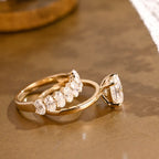 The Alina Bridal Set - Oval Diamond Ring with Curved Wedding Band