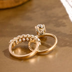 The Alina Bridal Set - Oval Diamond Ring with Curved Wedding Band