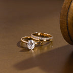 The Amara Bridal Set - Round Solitaire Bridal Ring Set