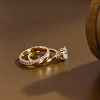 The Amara Bridal Set - Round Solitaire Bridal Ring Set