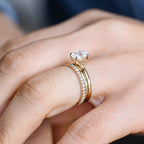 The Amara Bridal Set - Round Solitaire Bridal Ring Set