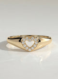 The Amora Ring - Pavé Heart Diamond Ring