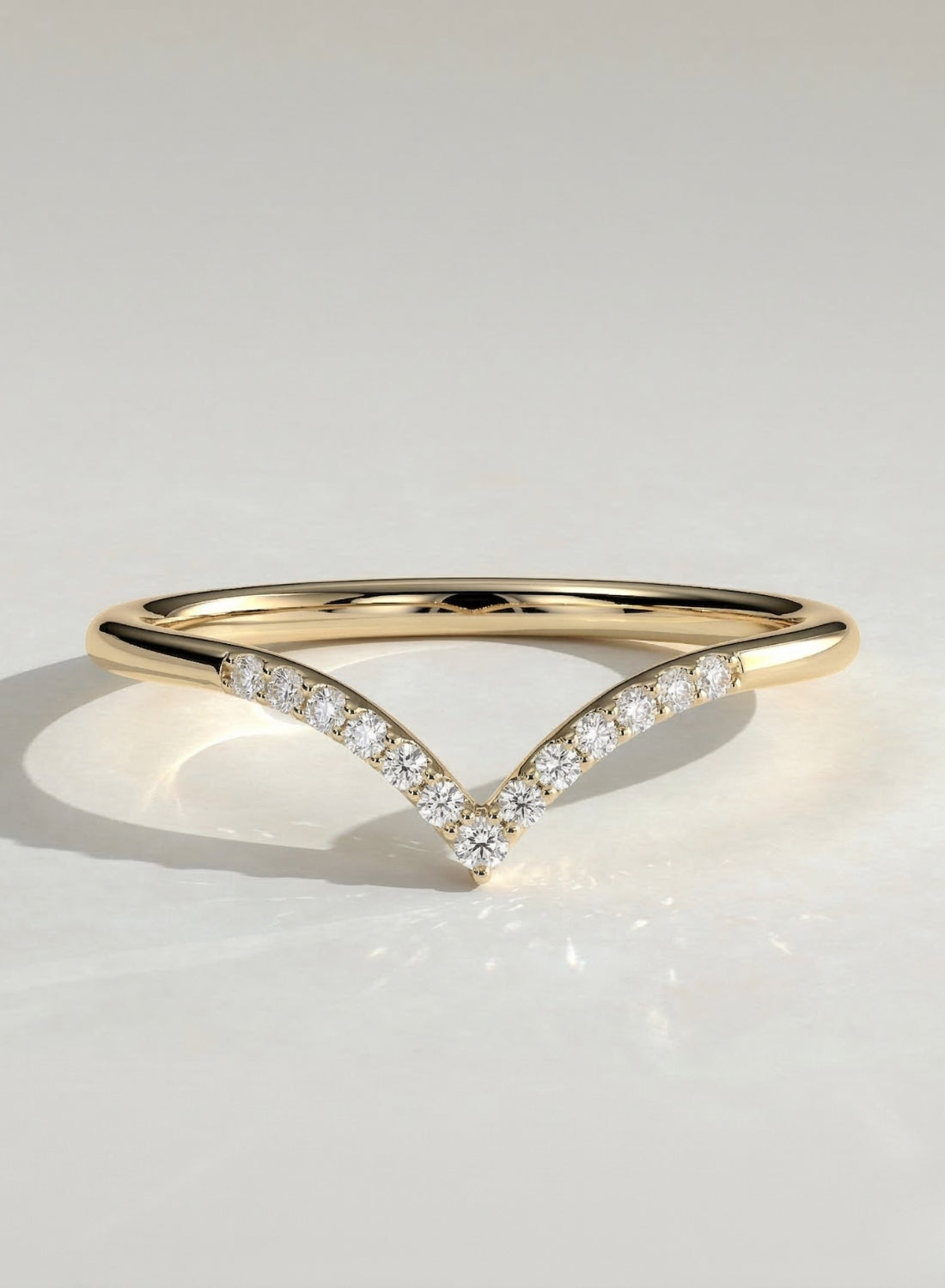 The Aria Ring - Diamond Contour Wedding Band