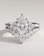 The Arielle Bridal Set - Pear Diamond Ring with Matching Wedding Band