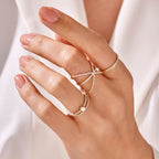 The Astrael Ring - Pavé Crossover Statement Ring