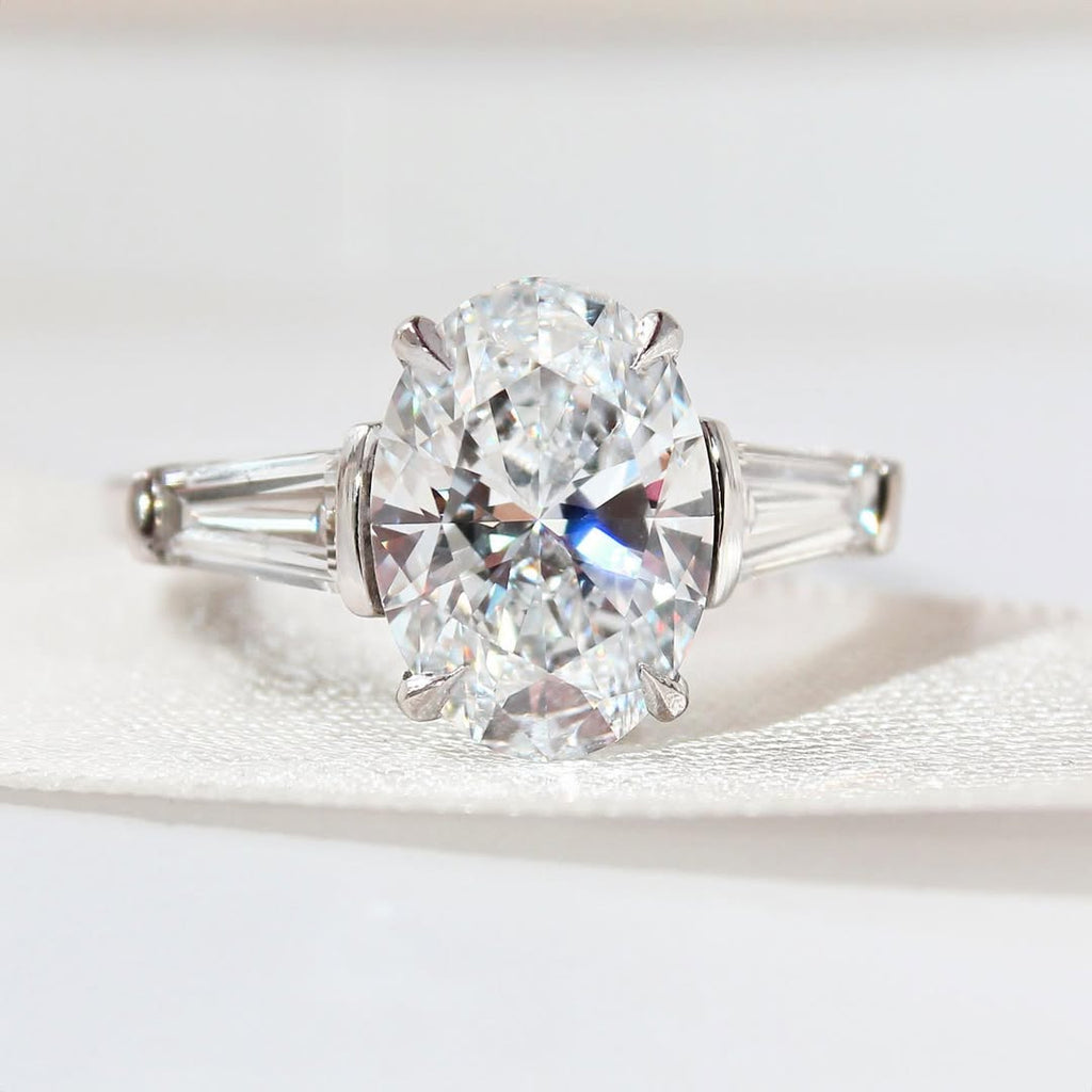 The Audrey Ring - Prong Setting Three Stone Engagement Ring