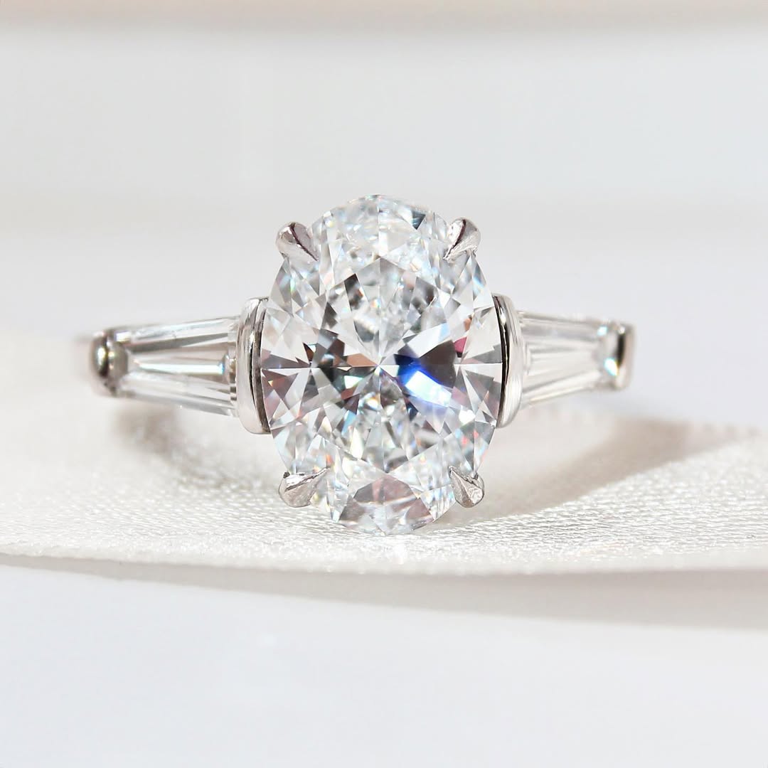 The Audrey Ring - Prong Setting Three Stone Engagement Ring