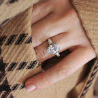 The Audrey Ring - Prong Setting Three Stone Engagement Ring