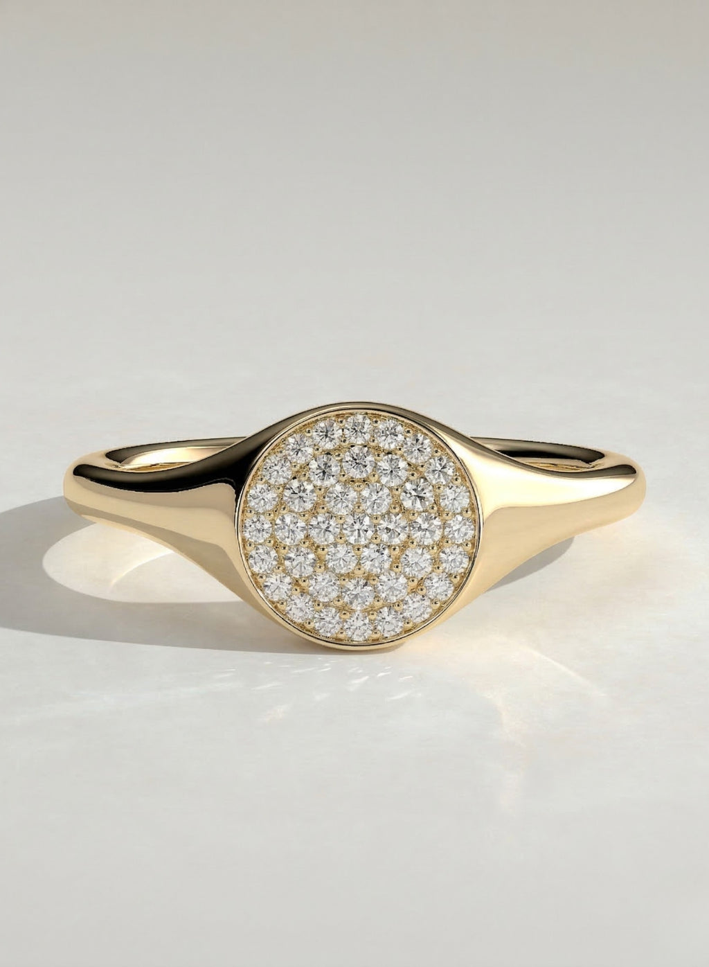 The Aurelion Ring - Pavé Diamond Signet Ring