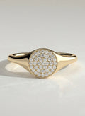The Aurelion Ring - Pavé Diamond Signet Ring