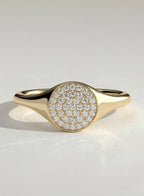 The Aurelion Ring - Pavé Diamond Signet Ring