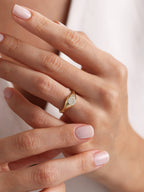 The Aurelion Ring - Pavé Diamond Signet Ring