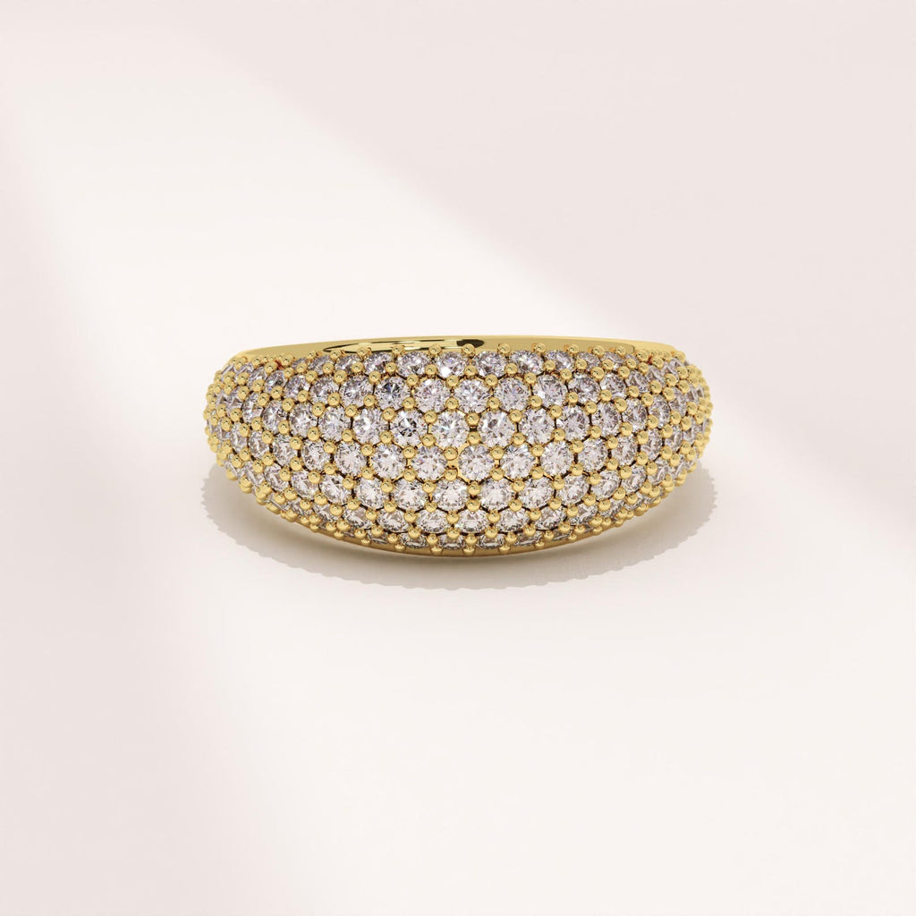 The Aurexa Ring - Pavé Diamond Dome Ring