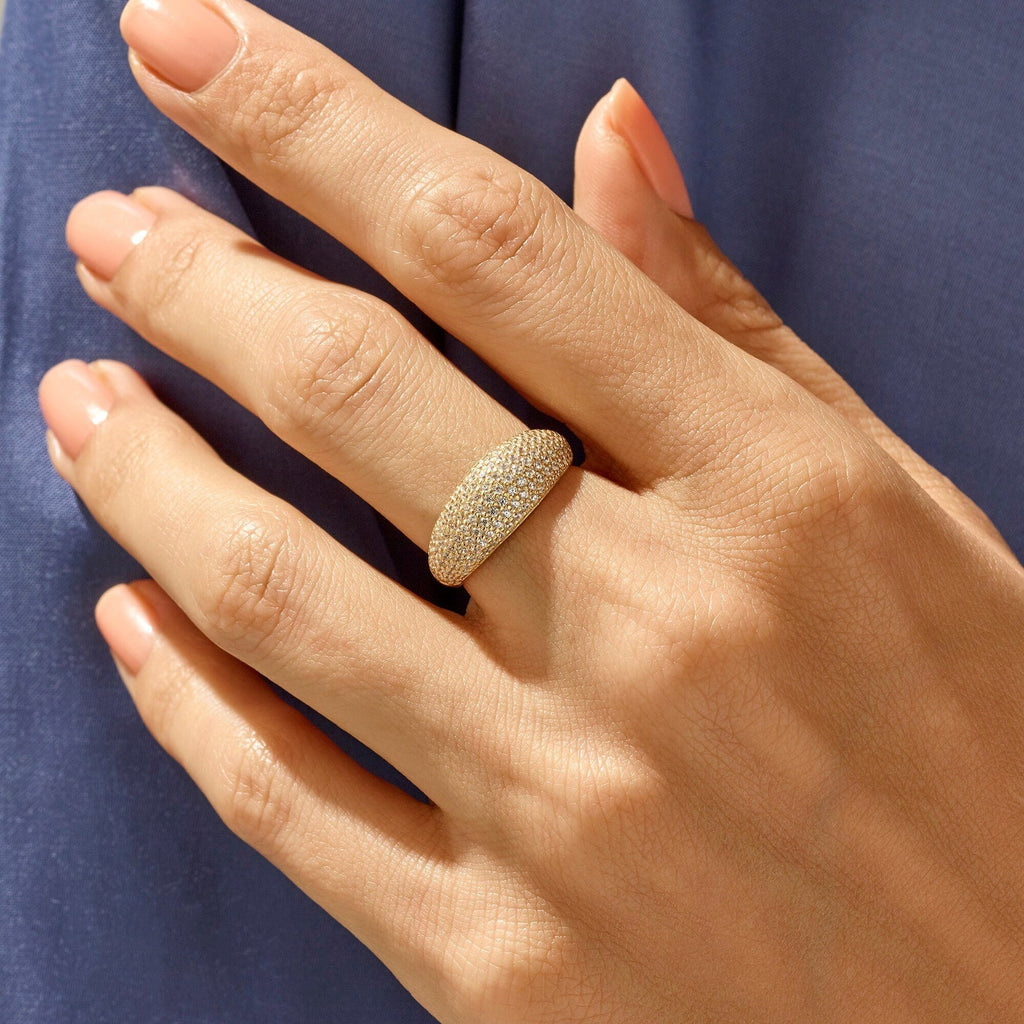 The Aurexa Ring - Pavé Diamond Dome Ring