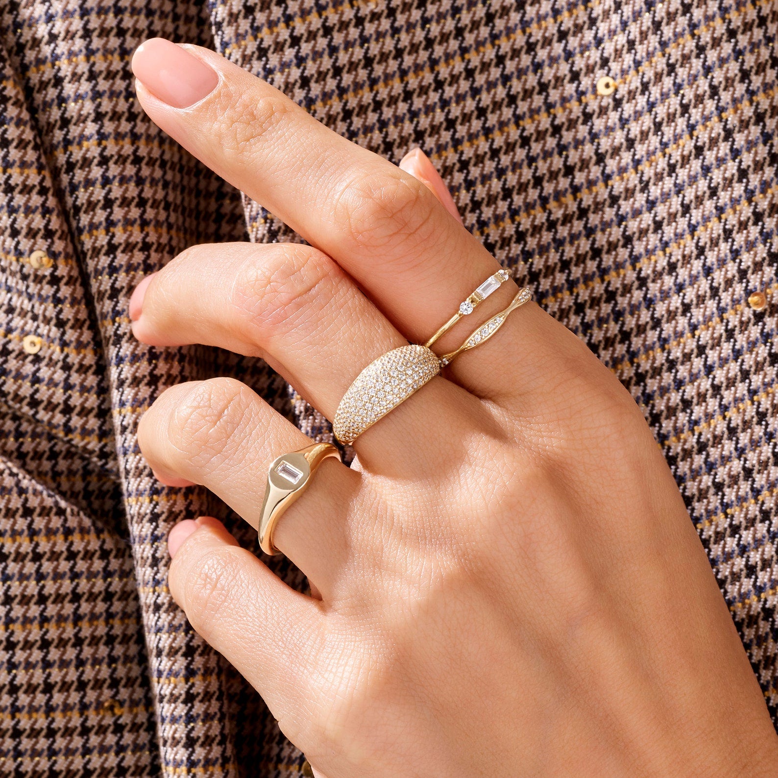 The Aurexa Ring - Pavé Diamond Dome Ring