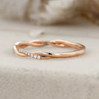 The Aveline Ring - Diamond Twist Band