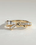 The Bow Ring - Diamond Ribbon Ring with Pavé