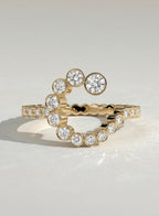 The C Initial Ring - Diamond Bezel Letter Ring